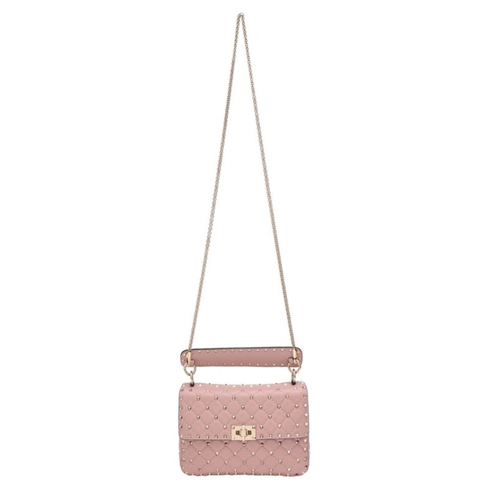 Valentino Garavani Medium Rockstud Spike Shoulder Bag in Pink Leather